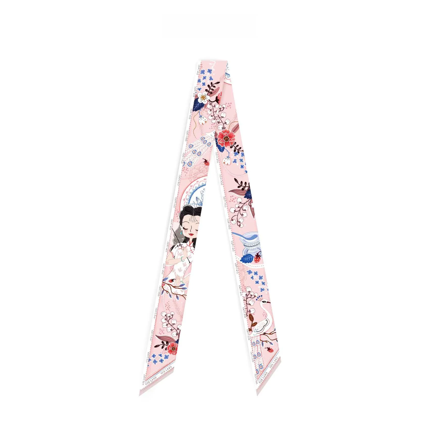 zoe-land-new-chinese-style-silk-scarf-silk-shawl-hairband-waist-belt-decorative-plant-floral-rectangle-shape-women's