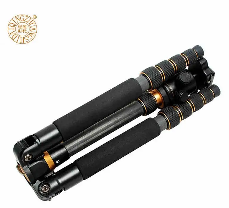 QZSD Q777C treppiede Audio leggero monopiede telescopico Studio fotografico treppiede professionale in fibra di carbonio Kit panoramico treppiede