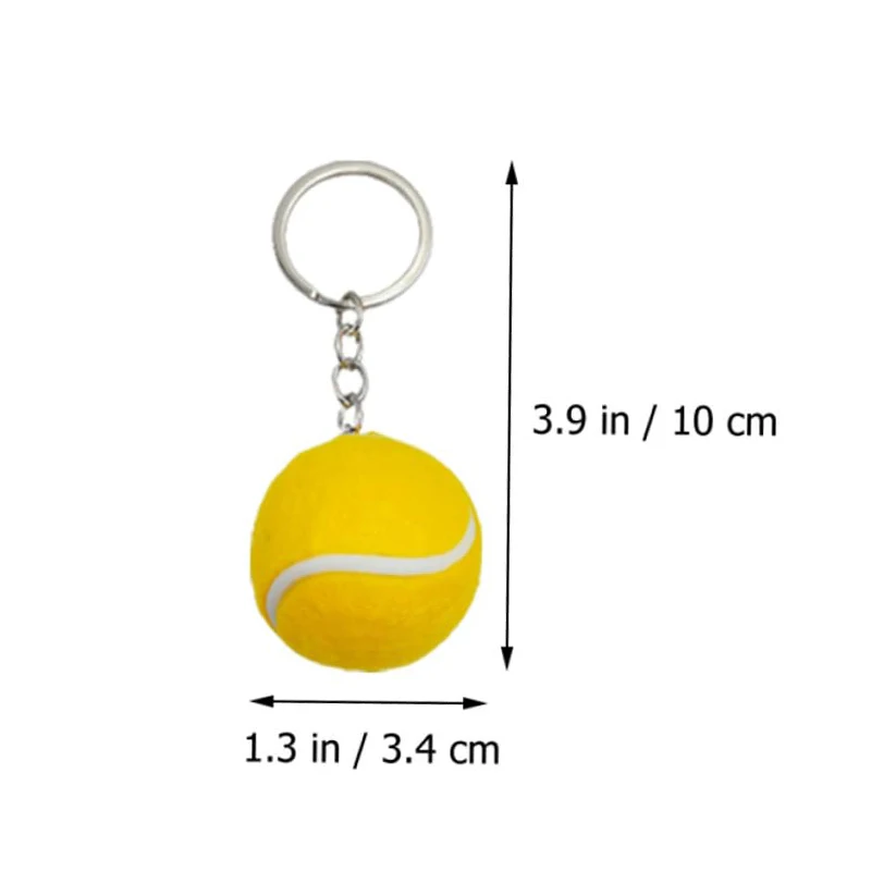 6 uds Mini llavero de pelota de tenis llavero lindo llavero deportivo de Metal decoración colgante regalos perfectos para amantes del tenis