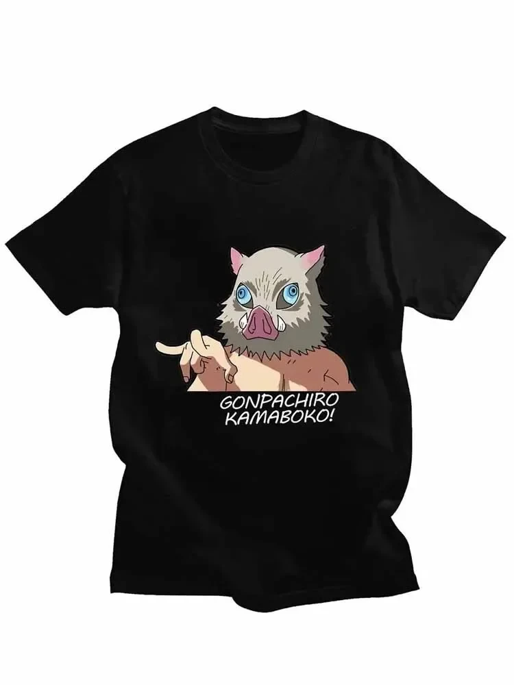 Harajuku أنيمي شيطان القاتل Hashibira Inosuke الجرافيك تي شيرت مطبوع الرجال النساء بلايز عادية فضفاض الصيف تي شيرت للجنسين تي شيرت #4