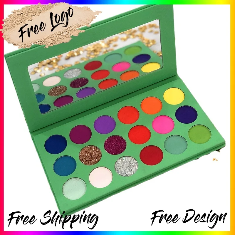 18-colors Glitte Matte Eyeshadow Palette Custom Waterproof Long-lasting Shiny Pigment Eyes Beauty Makep Platte Bulk