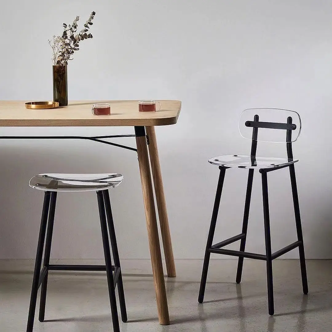 Simple Modern Acrylic Transparent Dining Chair Net Red Home Chair Light Luxury Bar Chair Bar Stool Bar Stool