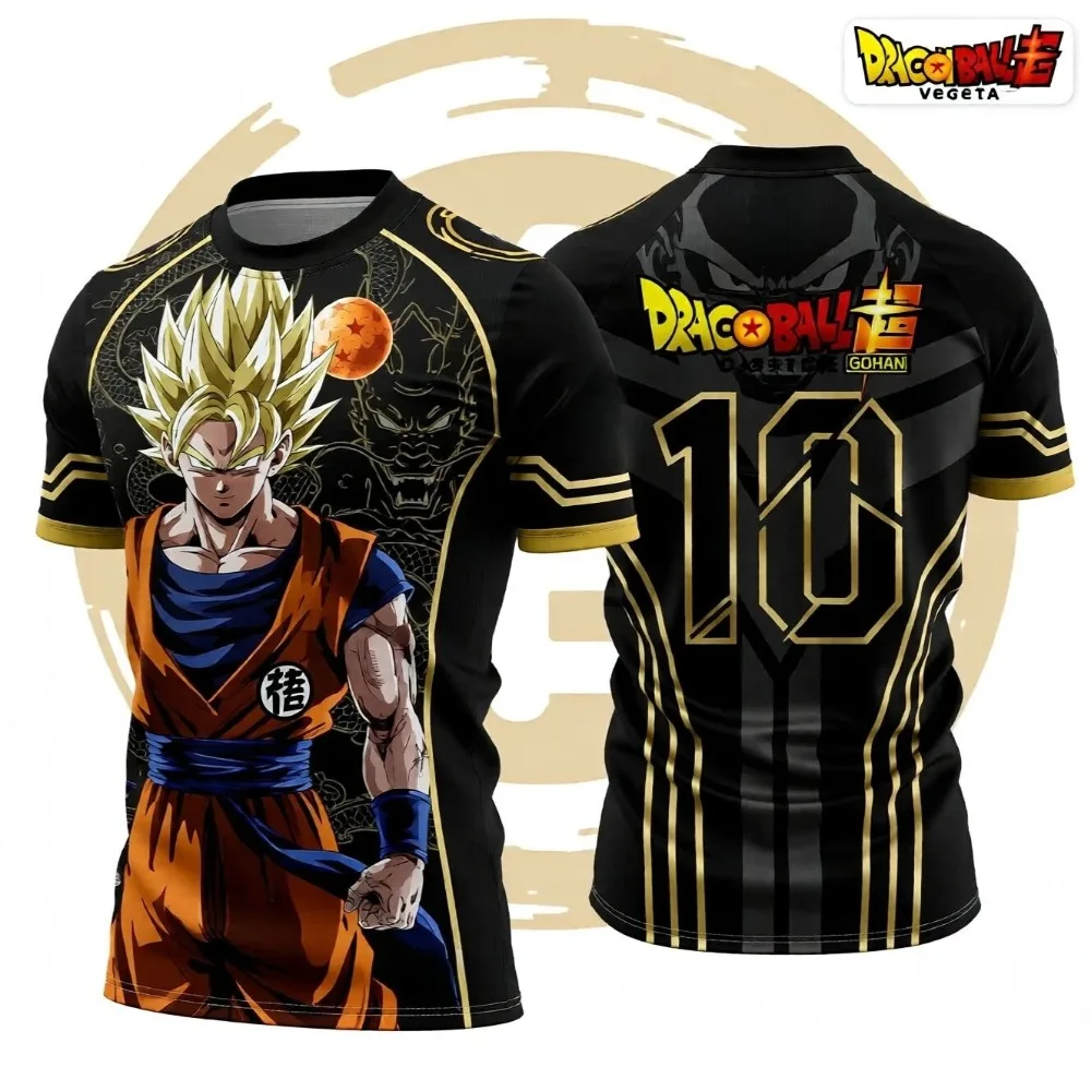 

2026 Summer Dragon Ball T-shirt Men's Loose 3D Printed Short-sleeved Family Casual Fashion Children's Short-sleeved