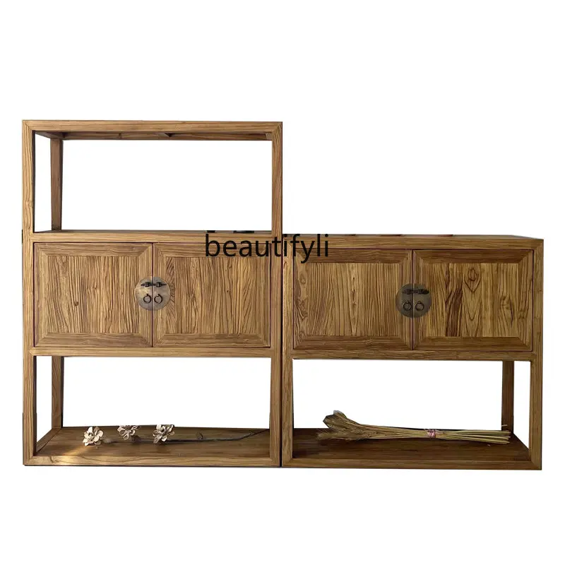 

zq Solid Wood Sideboard Display Cabinet Living Room Tea Cabinet Corner Table Side Cabinet Storage Cabinet Low Cabinet