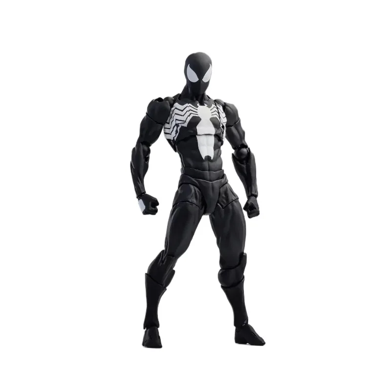 Symbiote Black Suit Spider Man 3.0 Figura posizionabile con design in stile Venom Modello d'azione articolato Regalo da collezione
