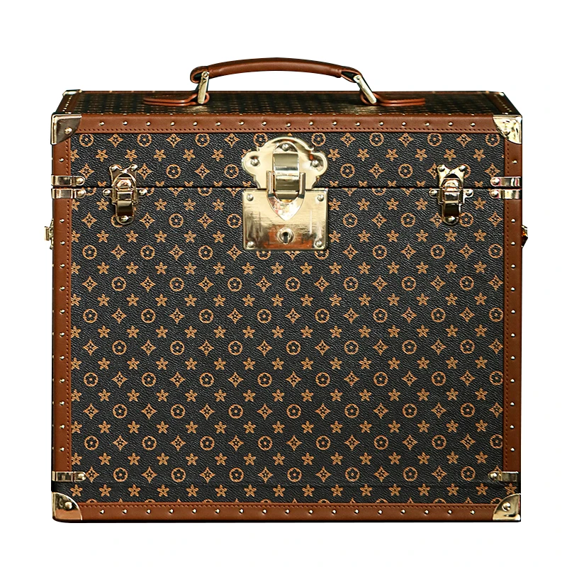 

Запираемая большая шкатулка для драгоценностей для женщин с зеркалом, футляр для хранения колец, ожерелий, сережек, дорожная шкатулка для драгоценностей с отделениями