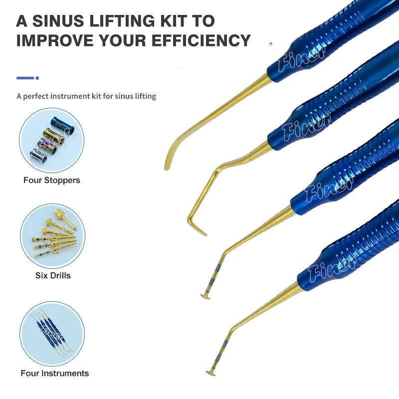 Heat treatment den tal imp lant sinus lifting instruments kit with stoppers