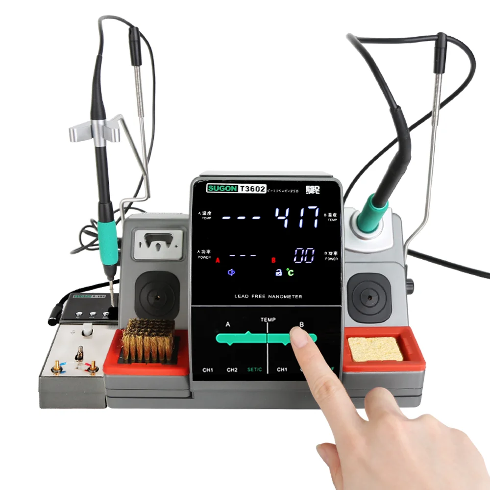 New SUGON T3602 Bga Rework Solder Adjust Temperature Soldering Station With JBC Original Iron Tips Soldering Iron