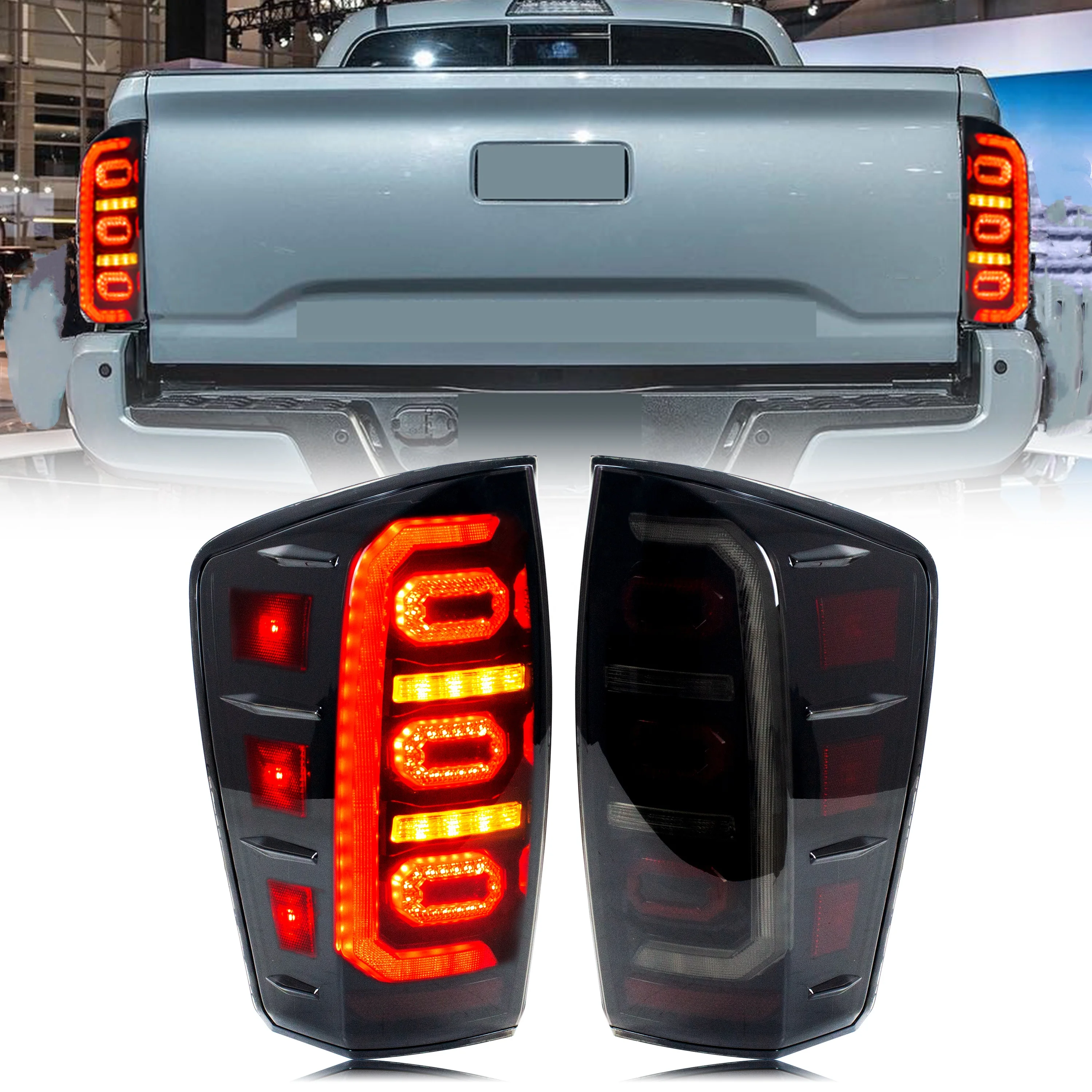 

Автозапчасти, автомобильные светодиодные лампы, задние фонари для Toyota Tacoma 2016 2023, динамический указатель поворота, DRL, тормозной блок в сборе