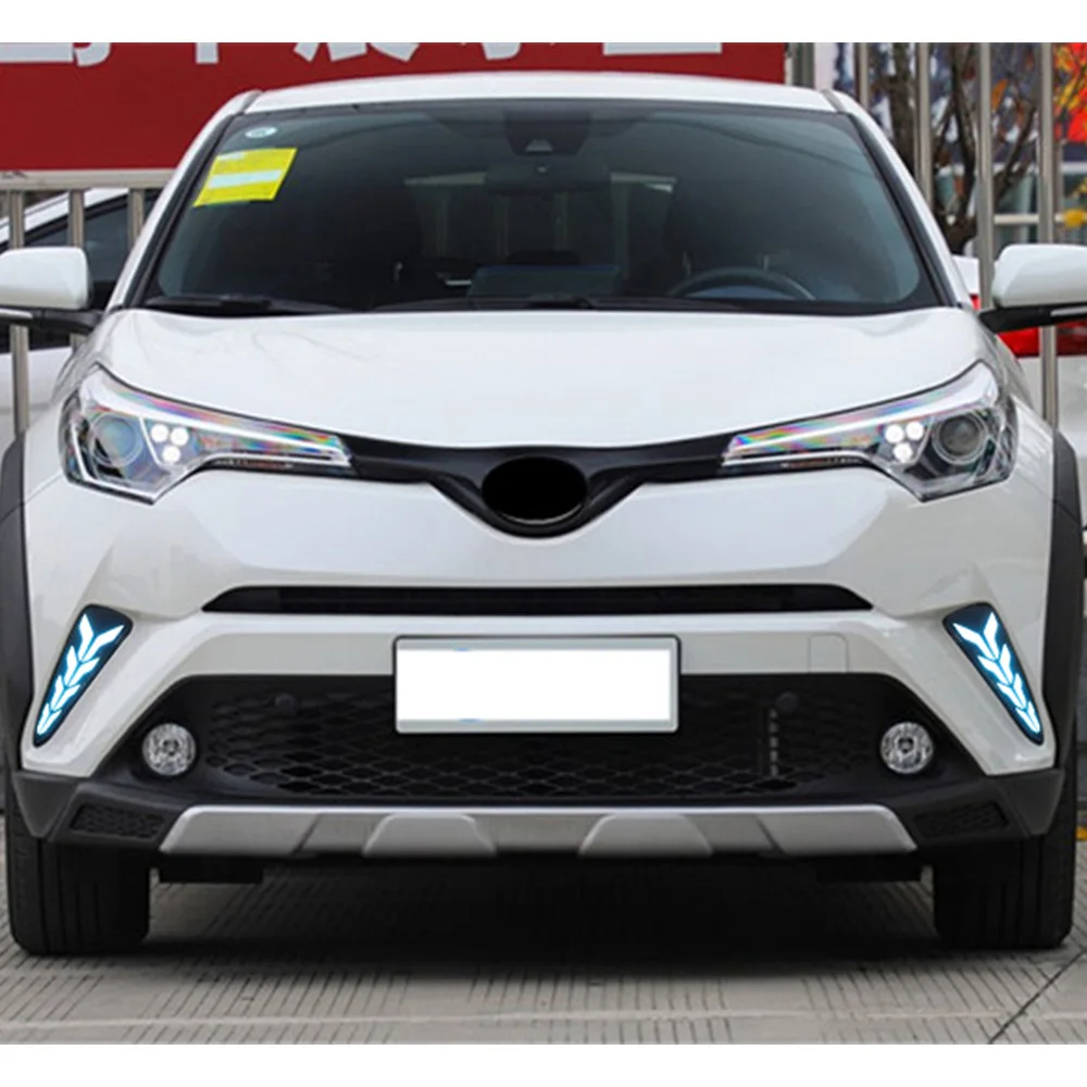 For Toyota IZOA CHR daytime running lights LED daytime running lights front and rear bumper turn signals fog warning li