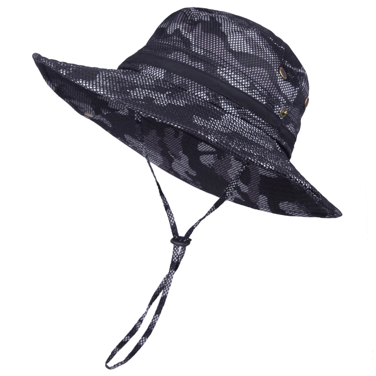 

Camo Mesh Bucket Hats Breathable Flat Top Sun Hat Summer Sunscreen Beach Fishing Hunting Cap Outdoor UV Protection Panama Caps