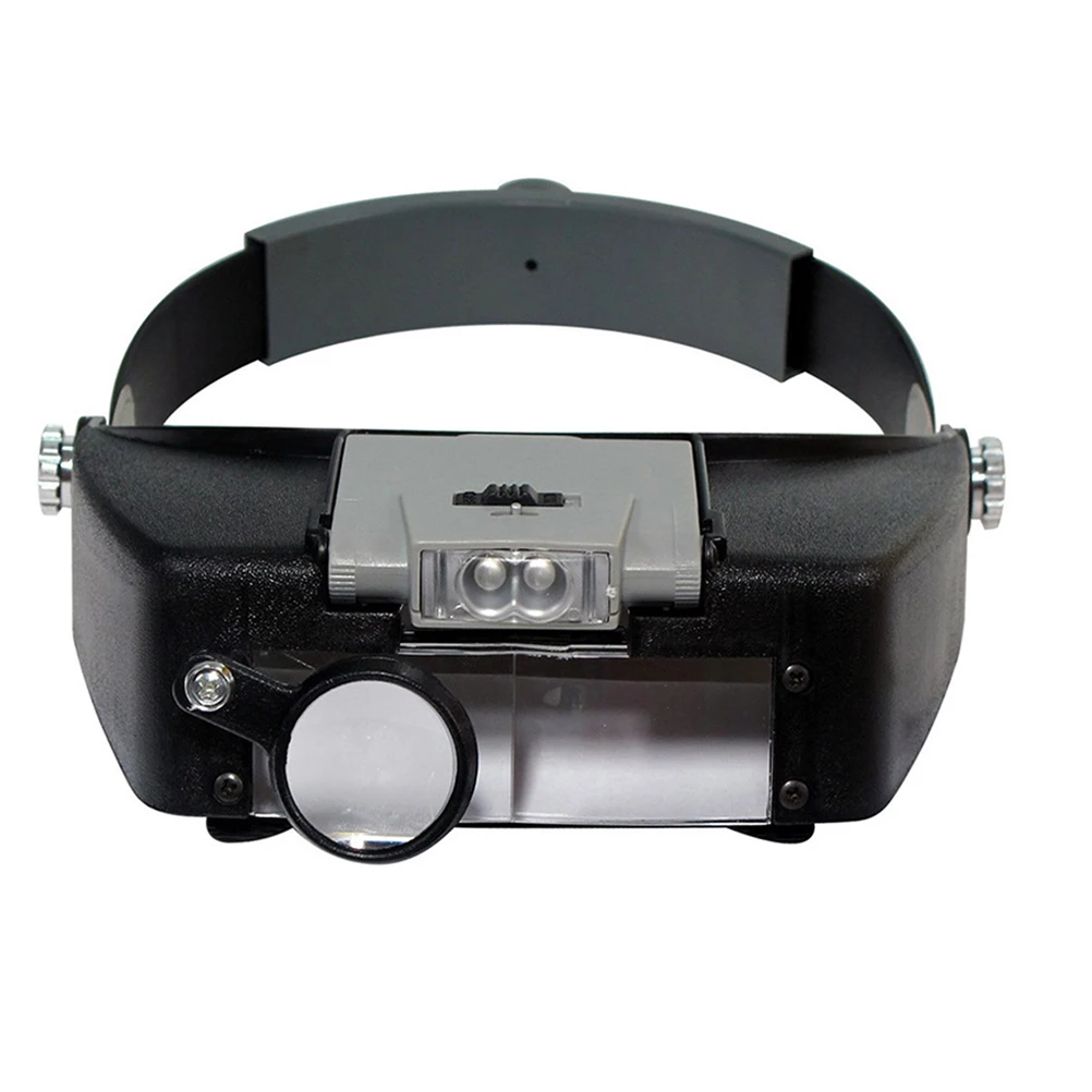

Head Mounted Magnifier Magnifying Glass with LED Light over Glasses 2x 4x Portable Repair Tool for Clock Glasses