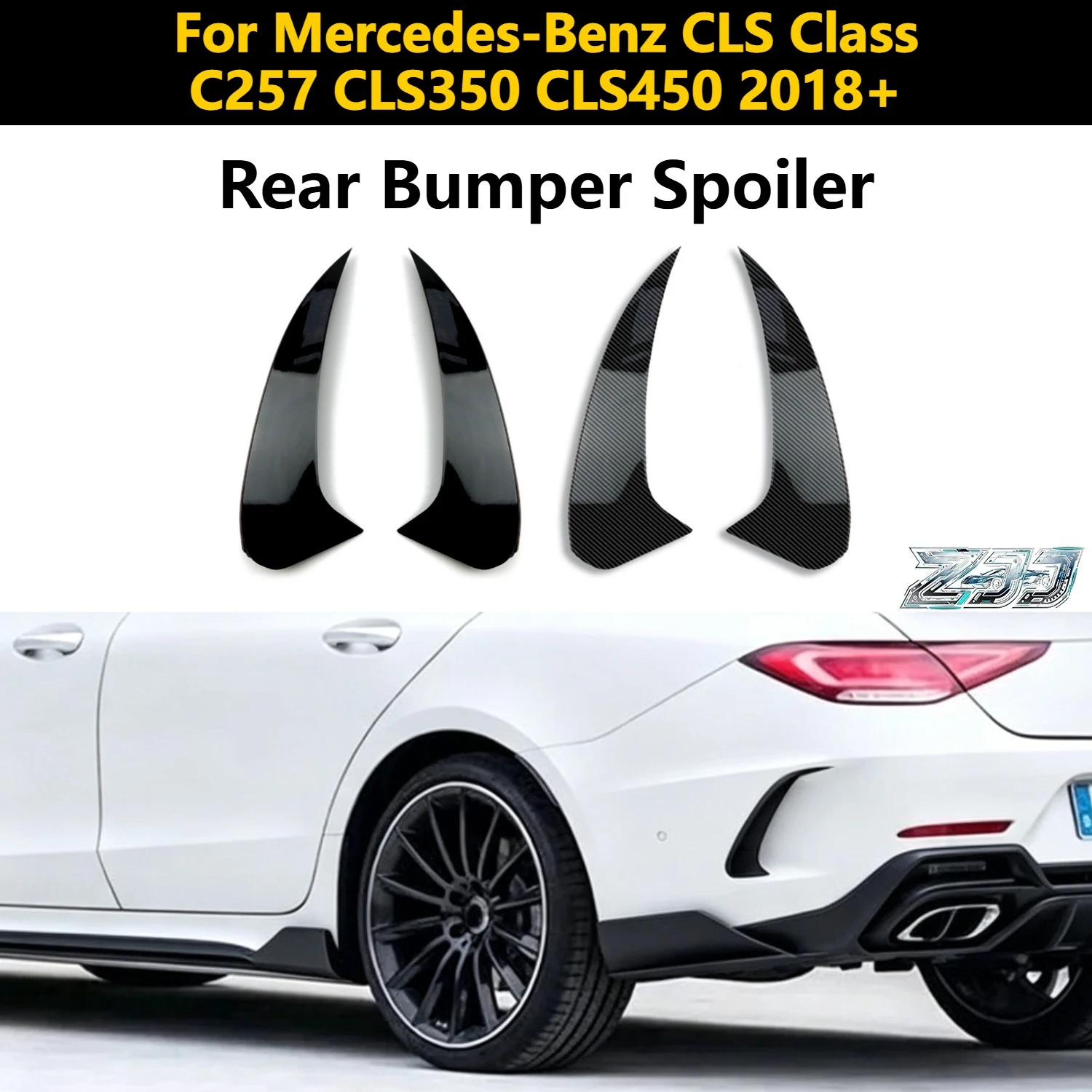 Rear Bumper Spoiler Air Vent Cover Side Canard For Mercedes-Benz CLS Class C257 CLS350 CLS450 2018+ AMG Car Styling Kits