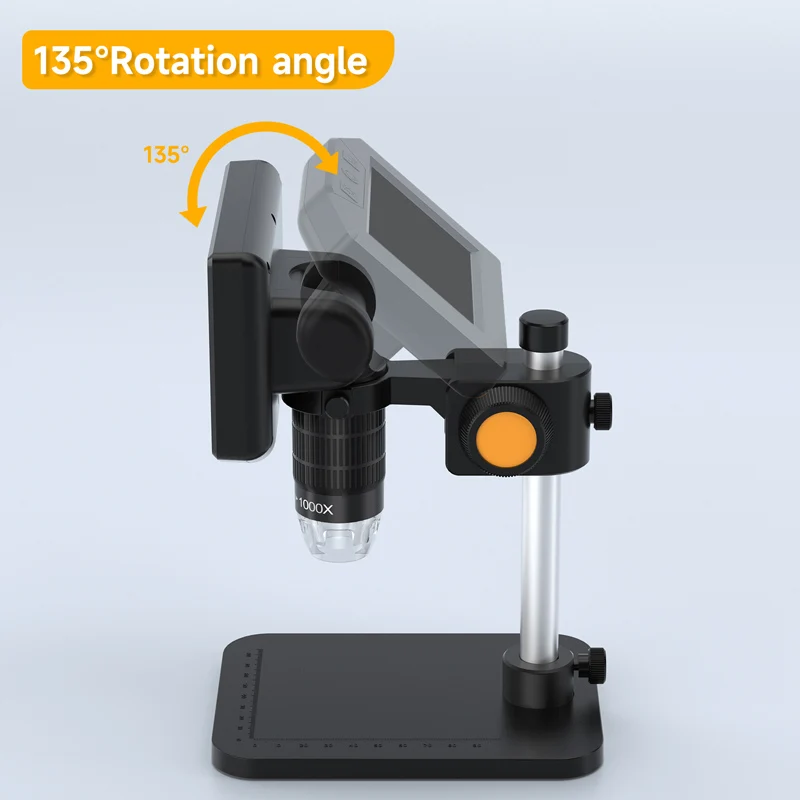 Imagen 6: Microscopio Electrónico HD de 4.3'' con Cámara, 50-1000X, Lupa para Soldadura, Reparación de Teléfonos, Monedas, PCB, Visión de PC