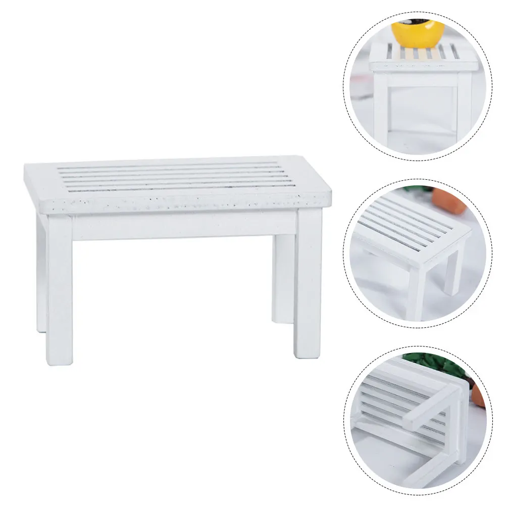 

Mini Table Small Size Wooden Miniature Smooth Surface Safe Mini House Furniture Prop Decoration Landscape Accessories