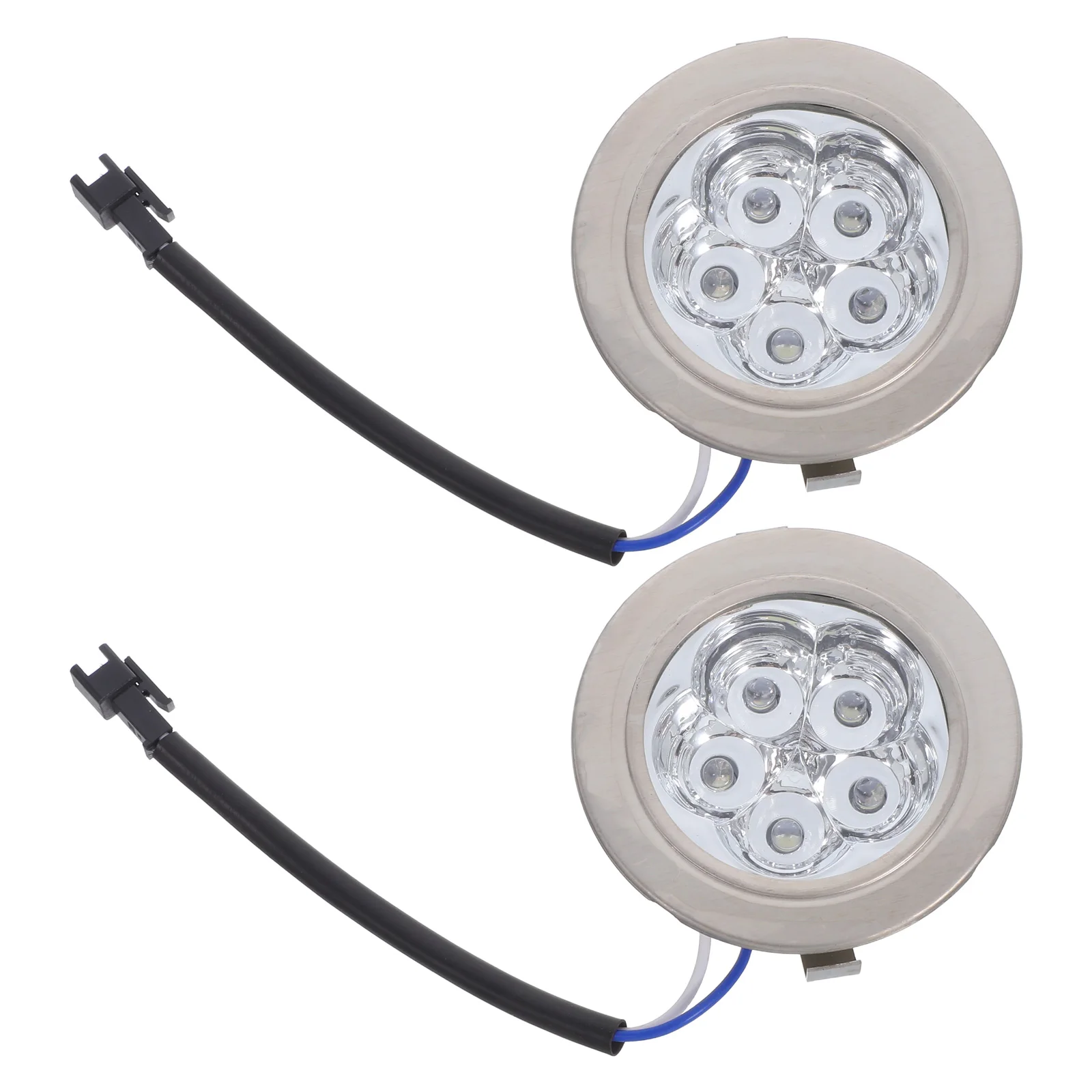

2pcs Led Stove Light 12V Cold White Round Design Efficient Kitchen Replacement Easy Install For Range Hood Vent