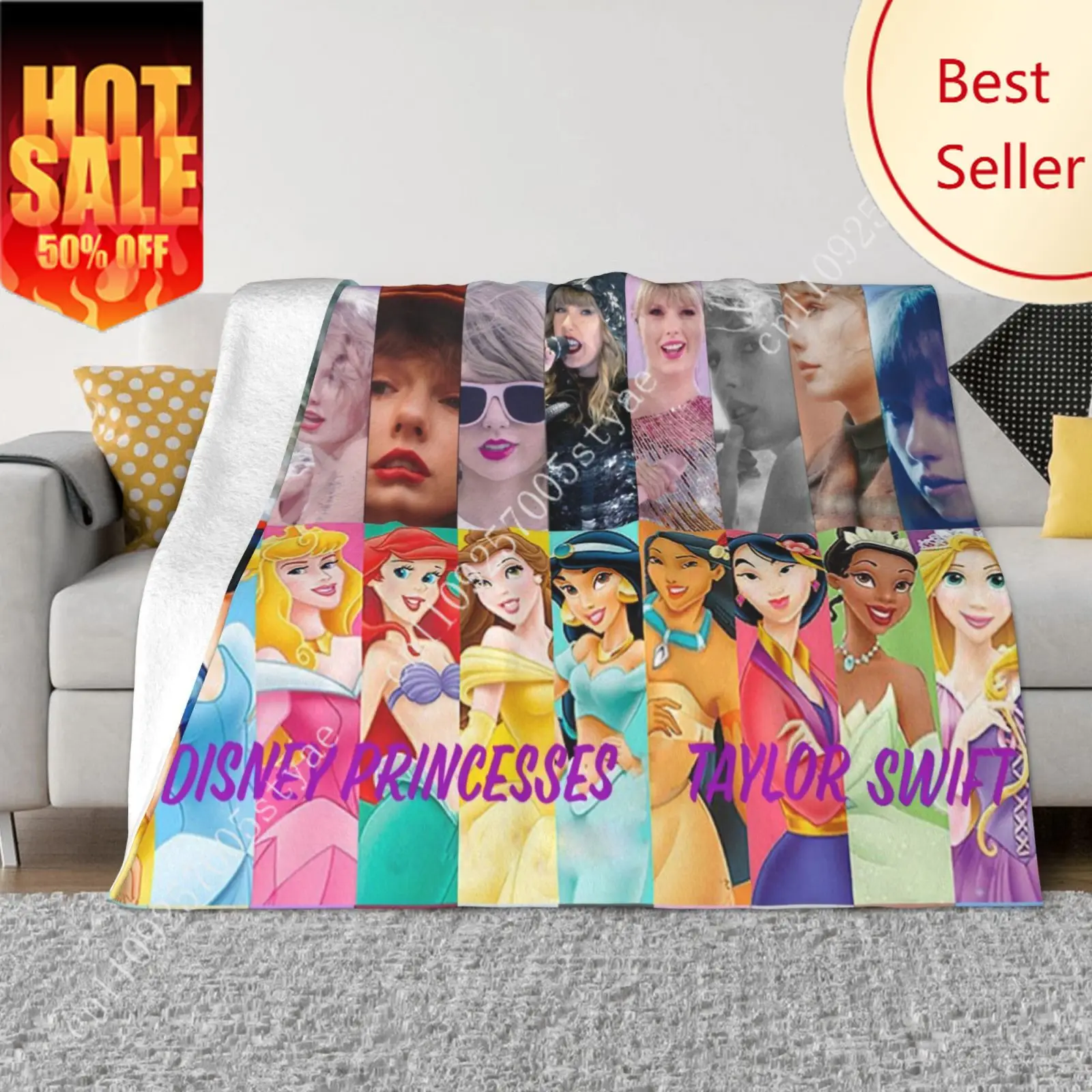 

Disney Princesses Blanket T-Taylor Alison Swift Singer Celebrity Best Gifts for Swiftie Holiday Party Decoration Custom Blanket