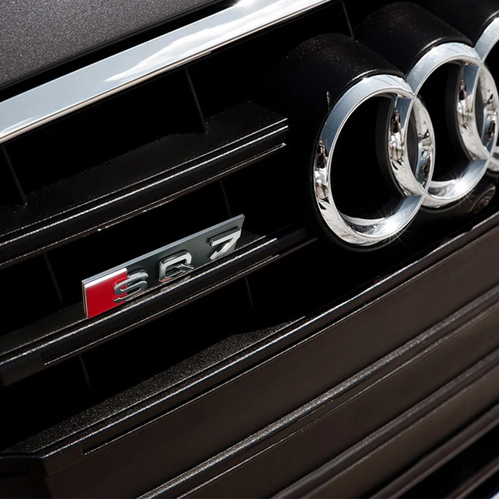 ABS Car SQ Series Badge Front Grille Emblem Sticker Decorative Auto Accessories For Audi SQ3 SQ5 SQ7 SQ8 A1 A2 A3 A4 A5 A6 A7 Q6