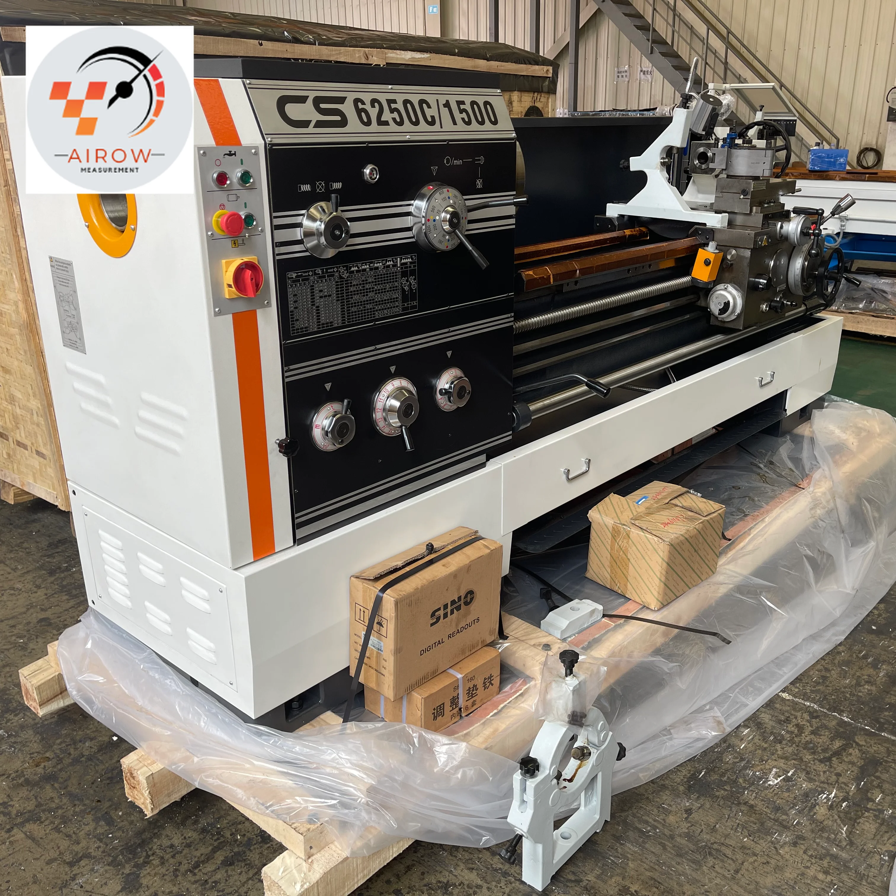 Airow CS6250C/1500 China CS Series Turning Lathe Machine Spindle Bore 105mm Horizontal Heavy Duty Lathe for Metal Machining
