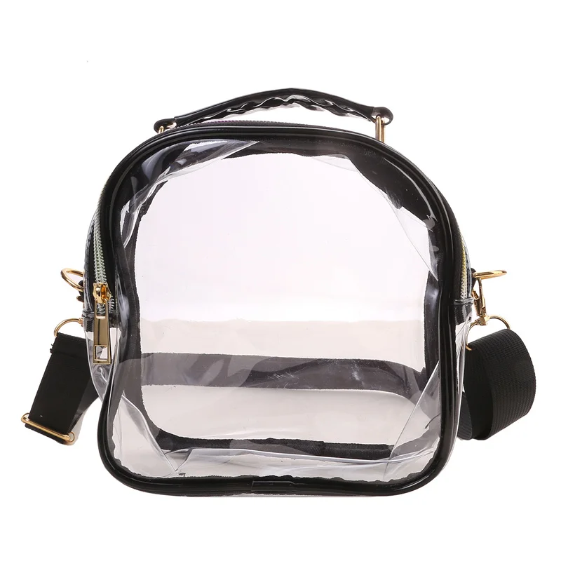 Clear Shoulder Bag Women Stadium Approved Concert Transparent Purse Simple Crossbody Bag With Front Pocket Casual Handbag