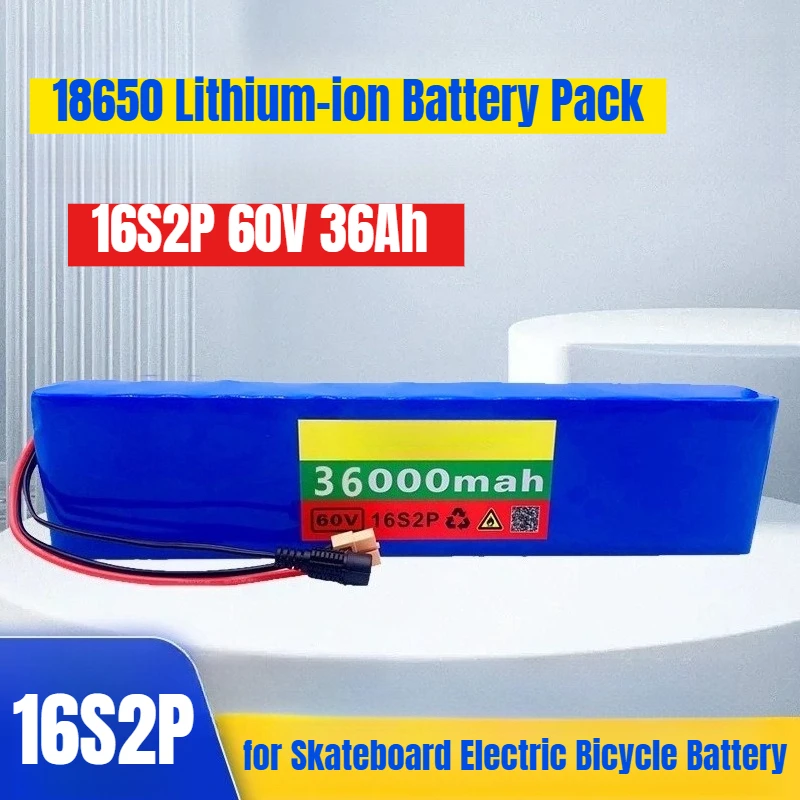

16S2P 60V 36Ah 18650 Lithium-ion Battery Pack for Skateboard Electric Bicycle