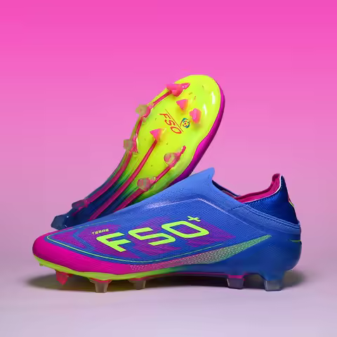 Without-lace Mens Football Boots Youth FG Professional Training Studded Fast Soccer Cleats Non Slip Football Shoes for Boys F50