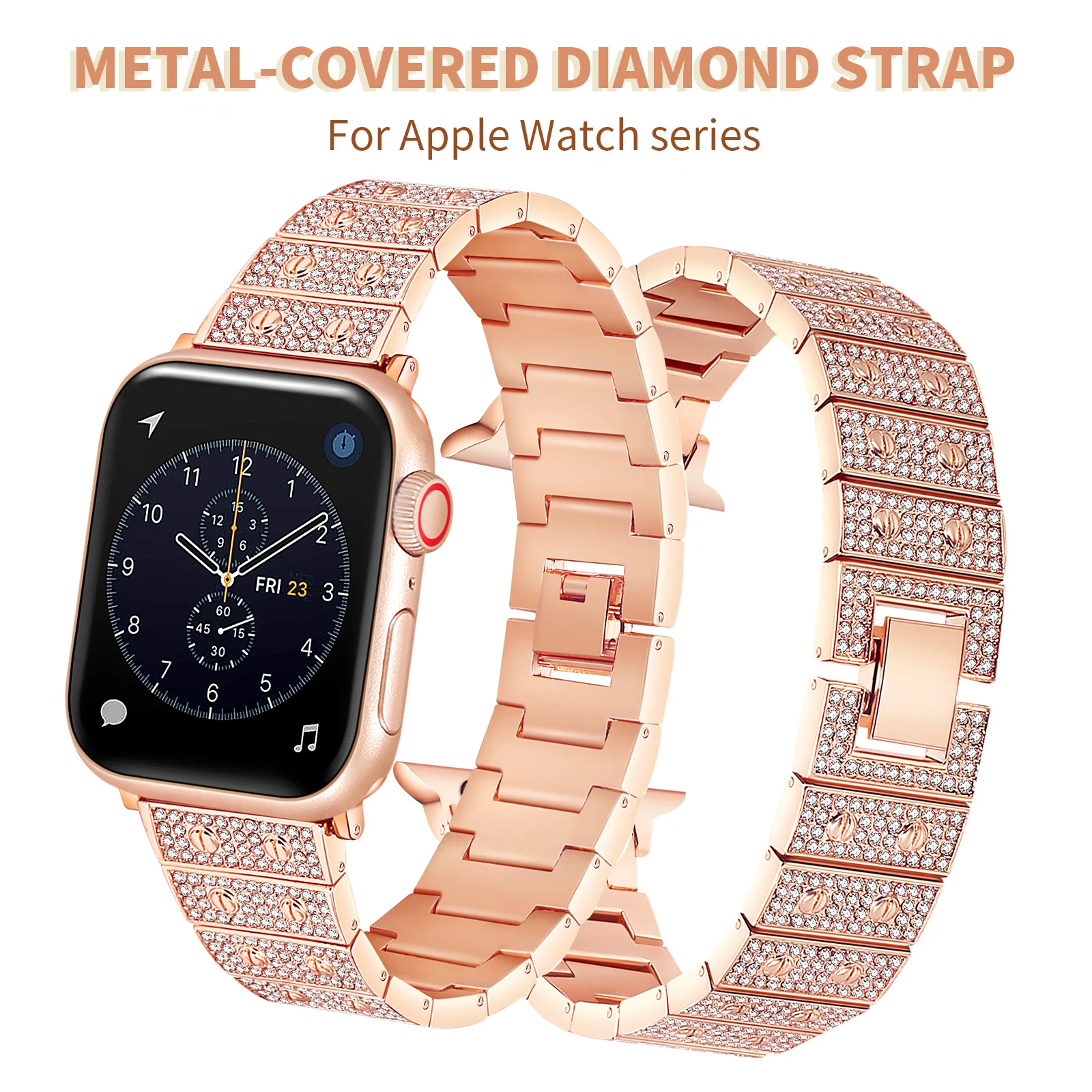 

Full diamond metal strap for Apple Watch S10 42mm strap 49 45 44 46 40 41 38mm Women's Luxury strap for Iwatch Series 987654