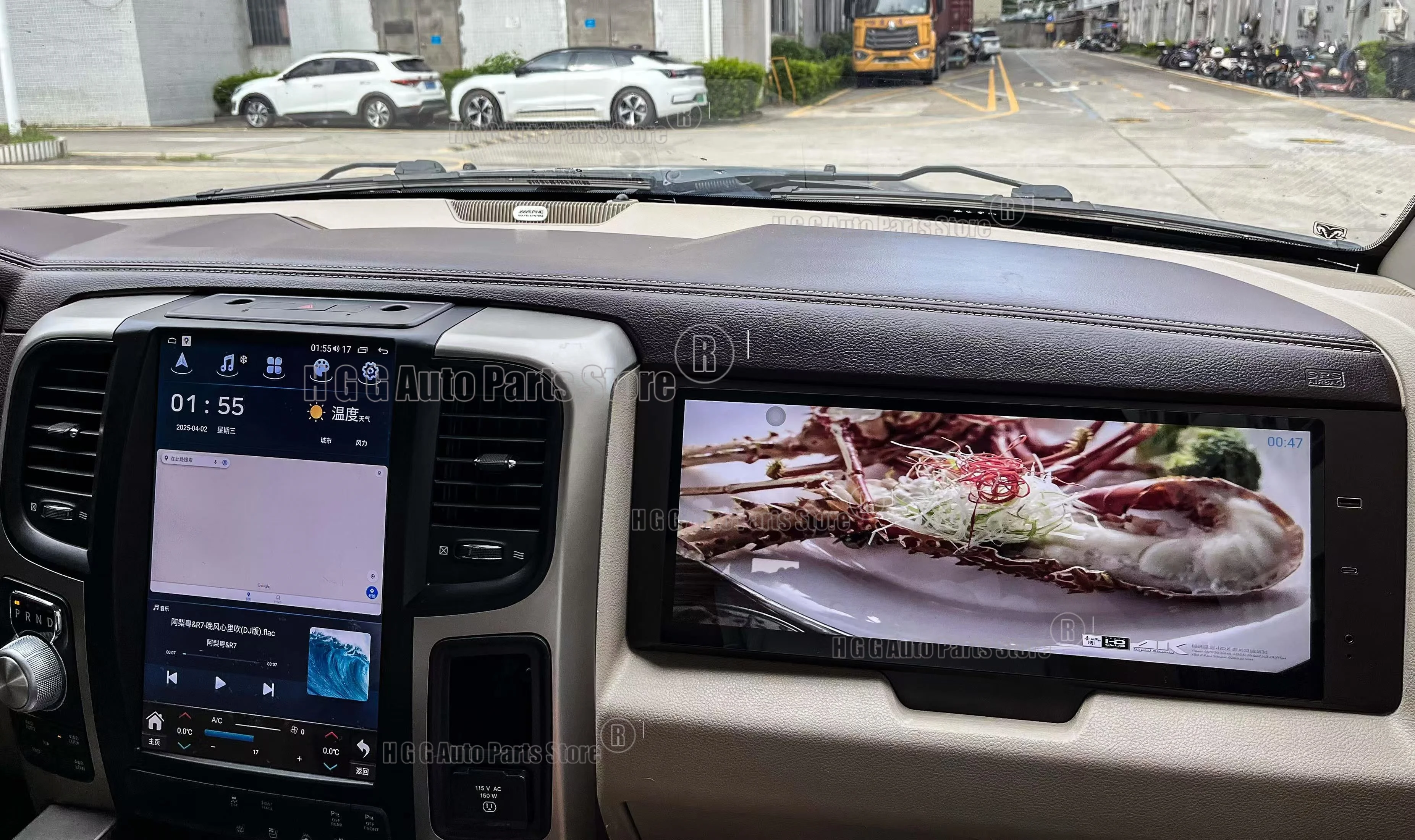 راديو سيارة أندرويد لدودج رام 1500 2500 2014-2018 مع بلوتوث 13 بوصة نظام تحديد المواقع للسيارات نافي كاربلاي الوسائط المتعددة + شاشة مساعد الطيار #5