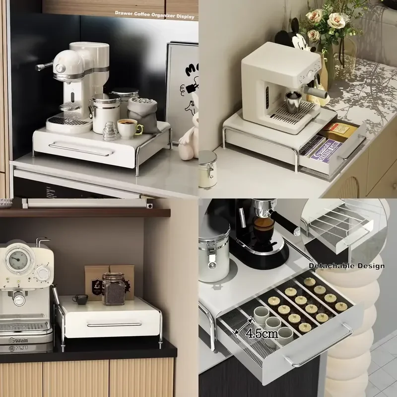 Coffee Display Rack Storage drawer Bar Ins Wind Table Top Bag Storage Box Coffee Machine Base Drawer Storage