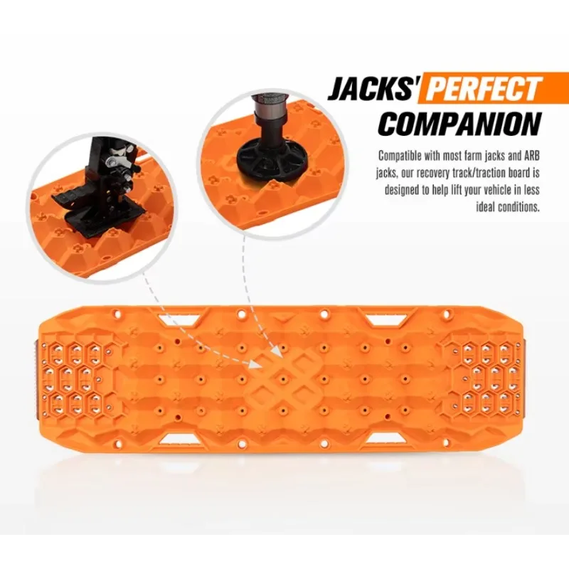 M BUNKER INDUST Load 25T Recovery Tracks Traction Boards With 304 Stainless Steel Plate For 4X4 Offroad Sand Snow Mud Track