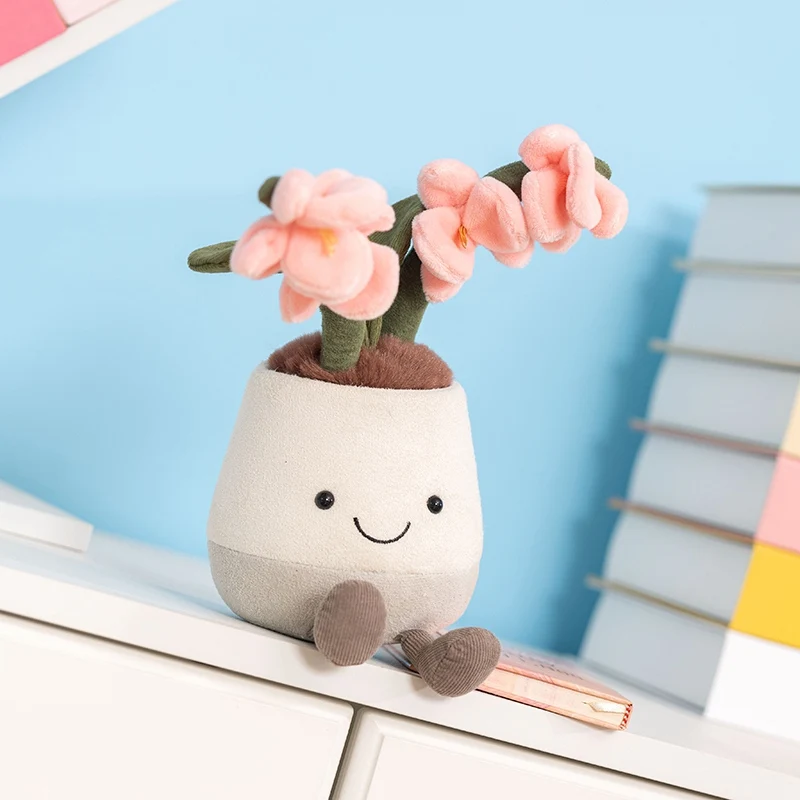 Pretty Jellycat Plant Daisy Flower Plush Amuseables Pink Orchid Doll Decoration Ornament Toy Kawaii Gift Kids Never Wither