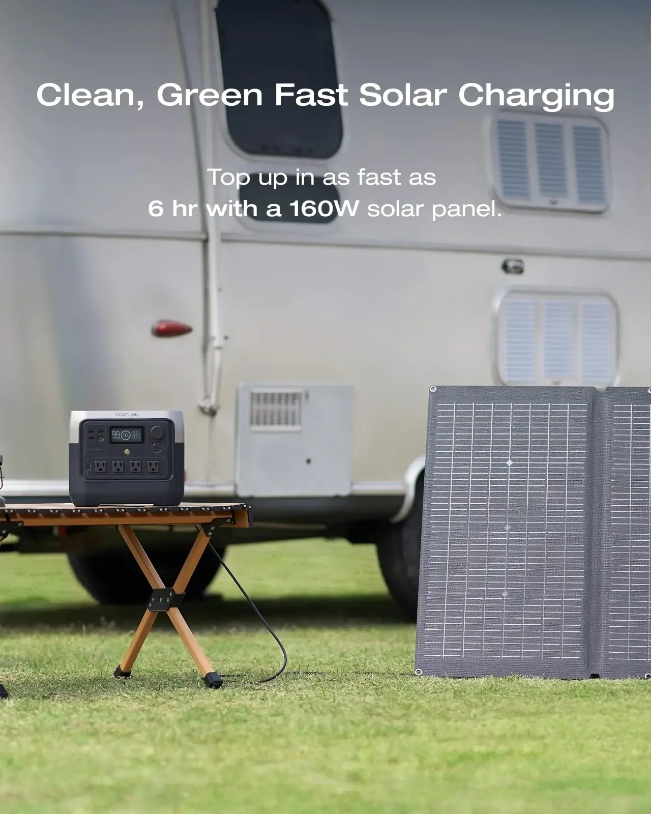 Solar Generator RIVER 2 Pro 768Wh Portable Power Station  160W Portable Solar Panel LiFePO4  4 AC Outlets