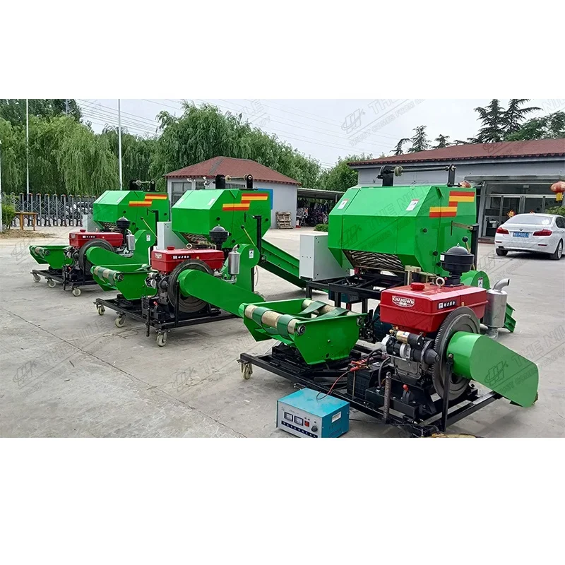 Small Straw Hay Rice Harvester Straw Silage Baler Bailing Machine