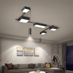 Lámpara LED de techo para sala de estar, luces modernas de estilo nórdico minimalista, color negro, iluminación Simple para dormitorio y pasillo