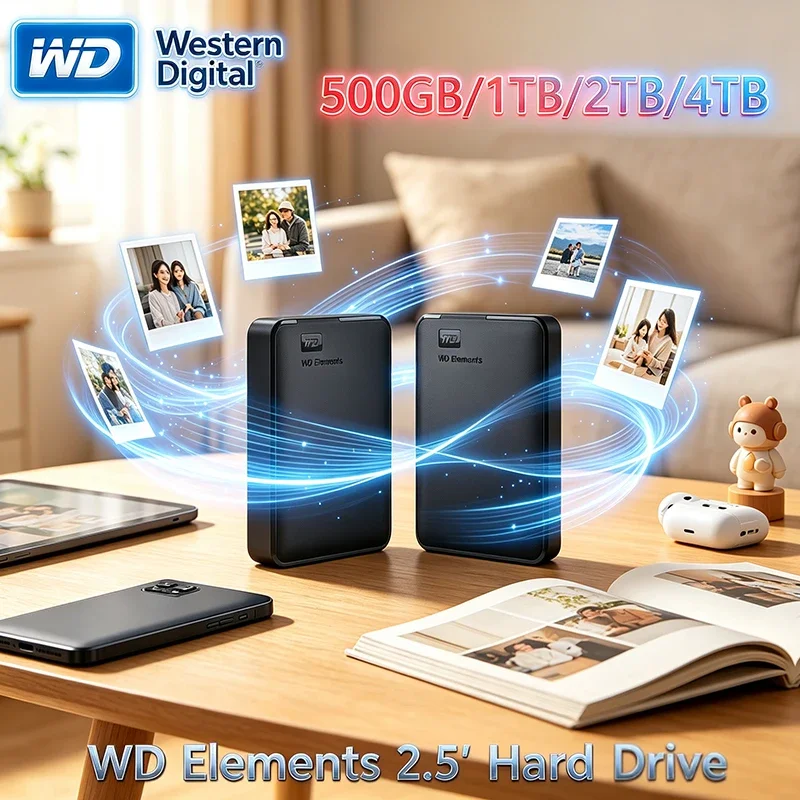WD Western Digital Mobile Hard Disk 6TB 5TB 4TB 2TB 1TB External HDD 2.5" Hard Drive Large-capacity Mechanical USB3.0 Hard Drive