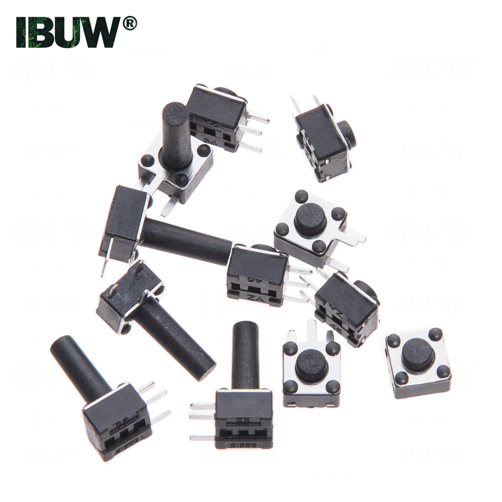 50PCS 4.5*4.5mm Momentary Tact Switch Push Button Switch  Micro Switch For TV/Home Use Button 4.5*4.5*3.8 3PIN 3 5 6 7 8 MM 