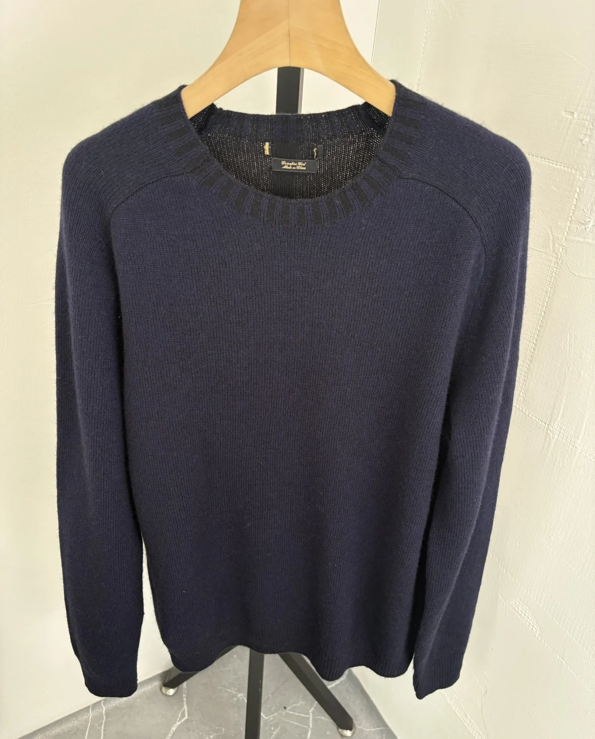 

Мужской свитер из шерстяной смеси с круглым вырезом, однотонный, повседневный, комфортный крой, для весны и осени, K MD79066, вязаный свитер