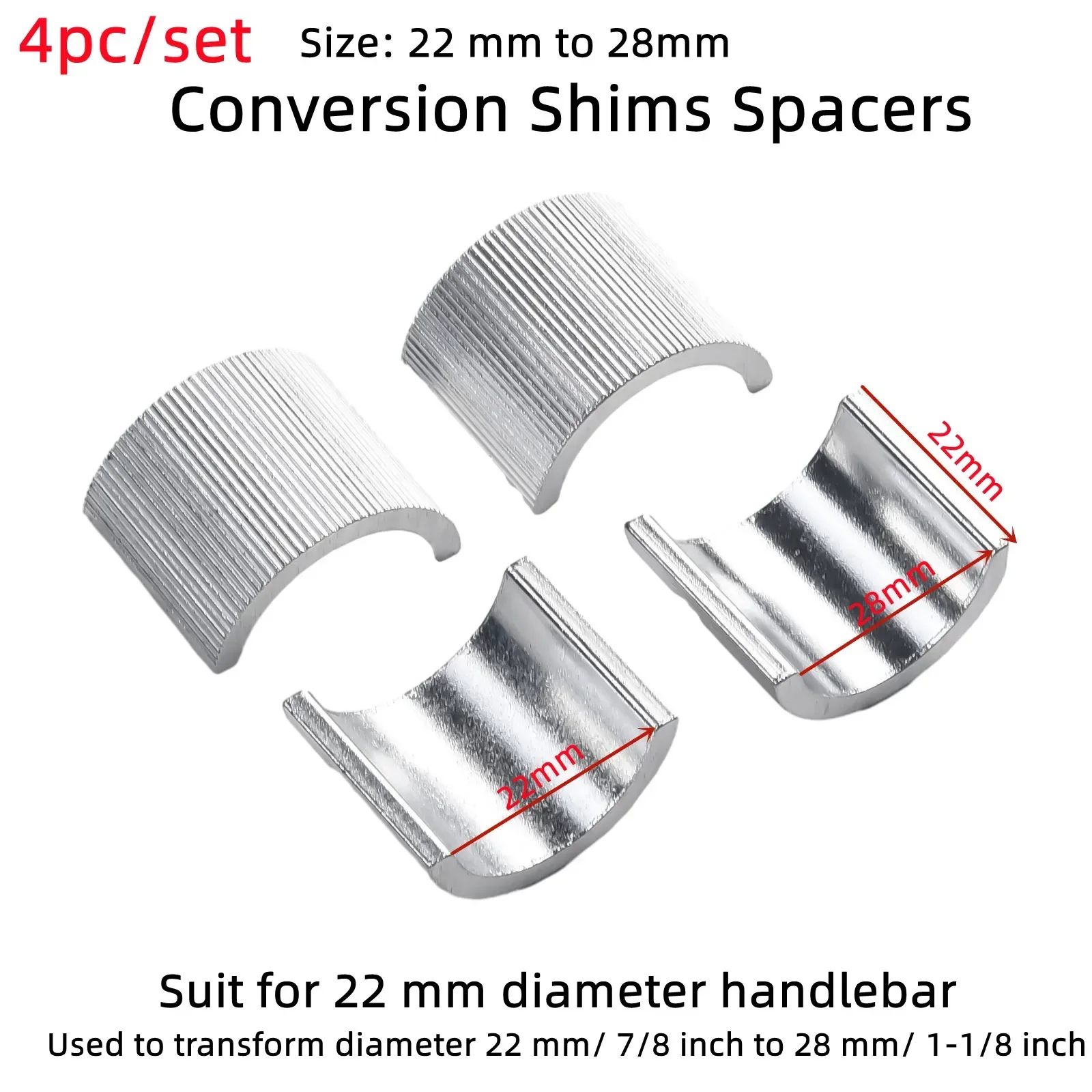 

Durable Spacers Conversion Shims 22 Mm To 28mm Aluminum Alloy Conversion Shim Handlebar Motorcycle Accessories