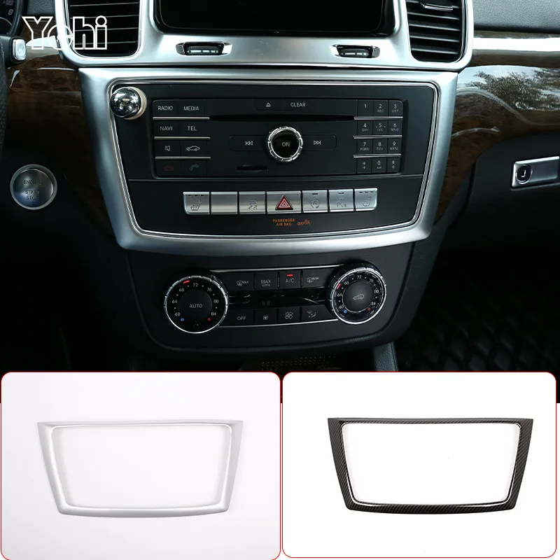 

For Mercedes Benz GL GLE GLS ML Class 2013-2019 ABS Chrome/Carbon Fiber Center Console Frame Trim Car Accessories