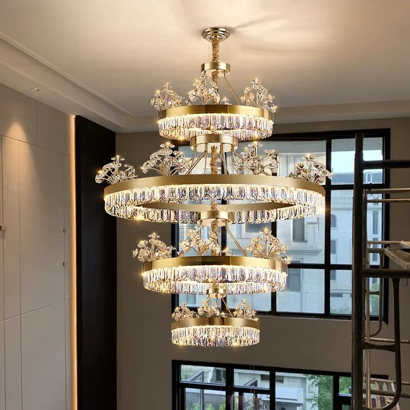 

Nordic Modern Creative crown Luxury Crystal Chandeliers Living Room Decor Restaurant Hotel Bedroom Lamp Furniture Pendant Lights