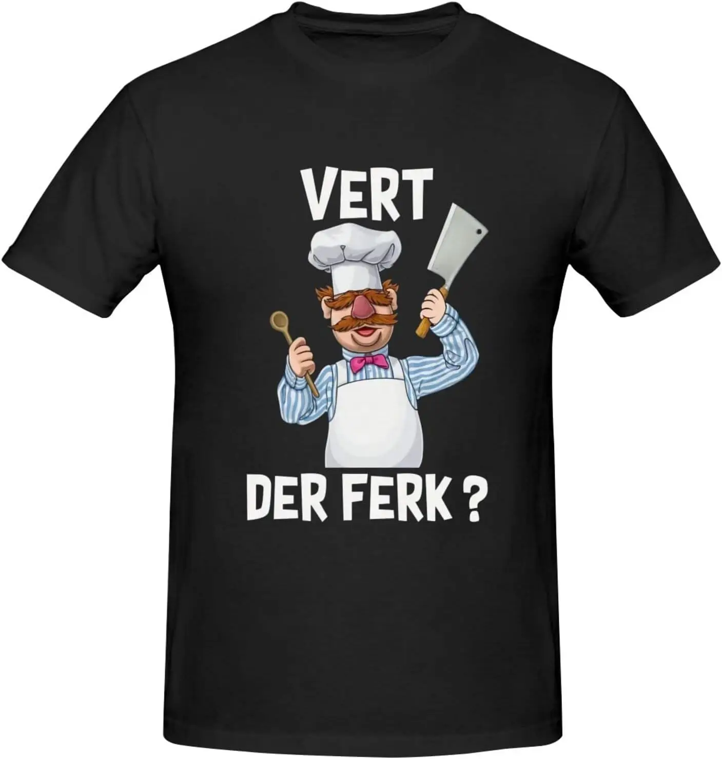 

Vert Der Ferk Men's T-Shirts Graphic Cotton Short-Sleeve Crew Neck Athletic Casual Tee Shirts Black