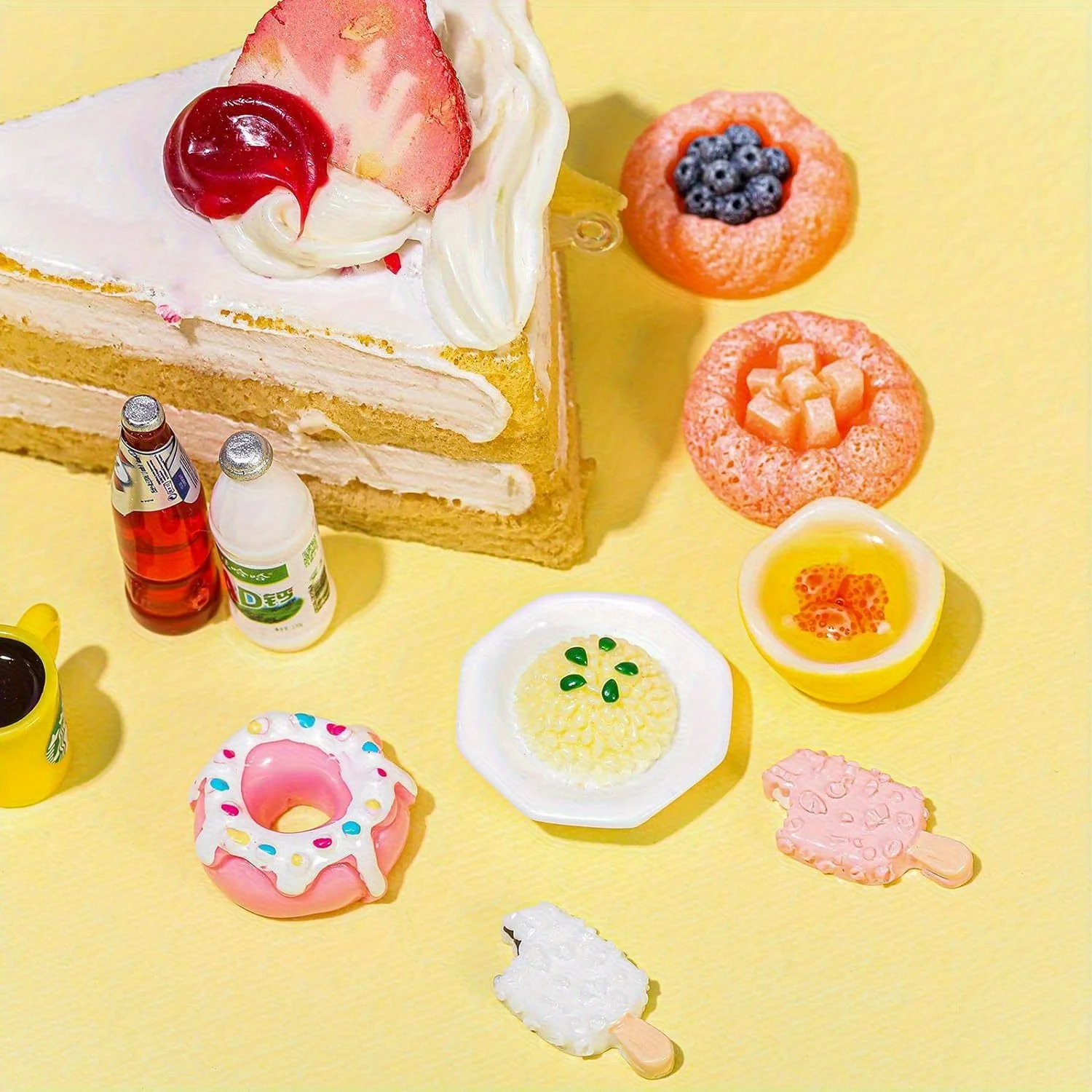 Miniatur-Lebensmittelspielzeug, gemischte Lebensmittel aus Kunstharz, Puppenküche, vorgeben, Spielzeug, geeignet für Puppenhaus, Küchenspielzeug, Miniatur-Lebensmittel aus Kunstharz – Detail 7