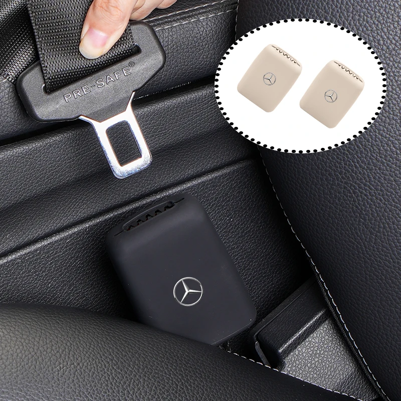 Silicone Car Seat Belt Clip Protector Seatbelt Buckle Plug Cover For Mercedes Benz AMG A B C E S Class A180 CLK CLA GLE W205 GLK