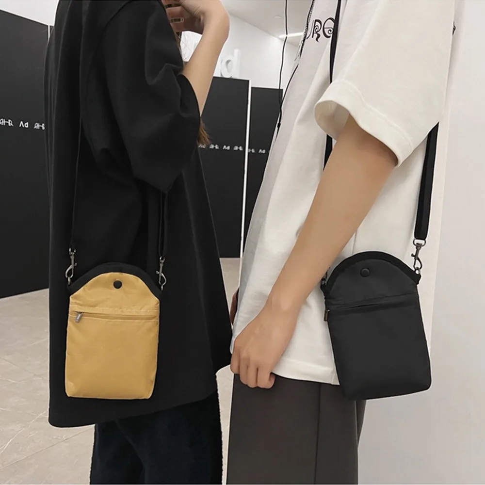 

Casual Nylon Crossbody Bag Large Capacity Japanese Style Mini Square Bag Adjustable Strap Single Shoulder Mobile Phone Bag