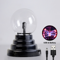 3 inches USB 5V Magic Plasma Ball Lamp LED Night Light Atmosphere Touch Glass Plasma Light Christmas Party Decor Lighting