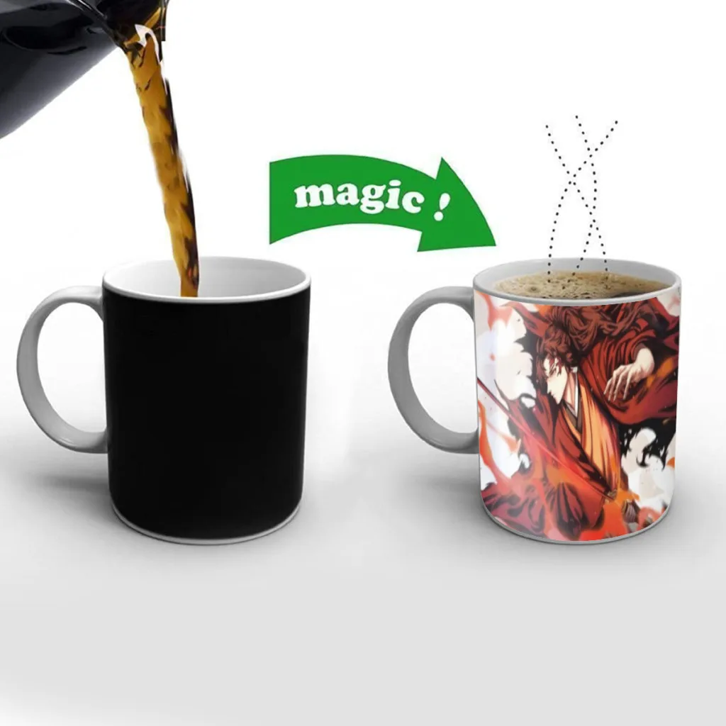 

Ghost Killing Blade Tanjiro Nedouzi Free shipping Coffee Mug Creative Ceramic Changing Color Travel Tea Cup Boy Friends Gift Mug