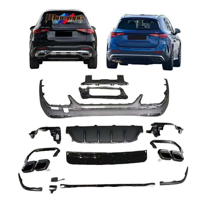 

Rear Lip Diffuser Pipe Exhaust Tip Accessories for X254 W254 GLC Class SUV Upgr to GLC63 Style