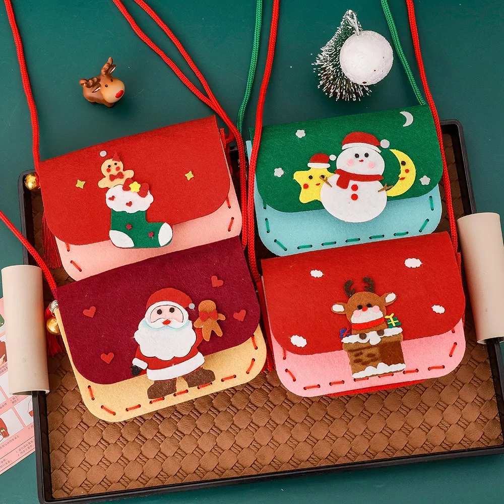 Kersttas Naaiset DIY Speelgoed Naai je eigen vakantie Snoepzakken Goodiebags DIY Vilt Naaien Ambachtelijke Stickers Kerstfeestcadeaus