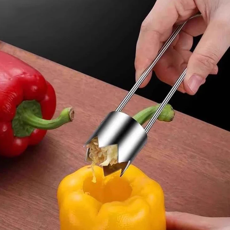 Estrattore di nocciole di frutta in acciaio inossidabile, mela, pera, campana, peperoni, strumento versatile estrattore di nucleo di verdure, gadget da cucina