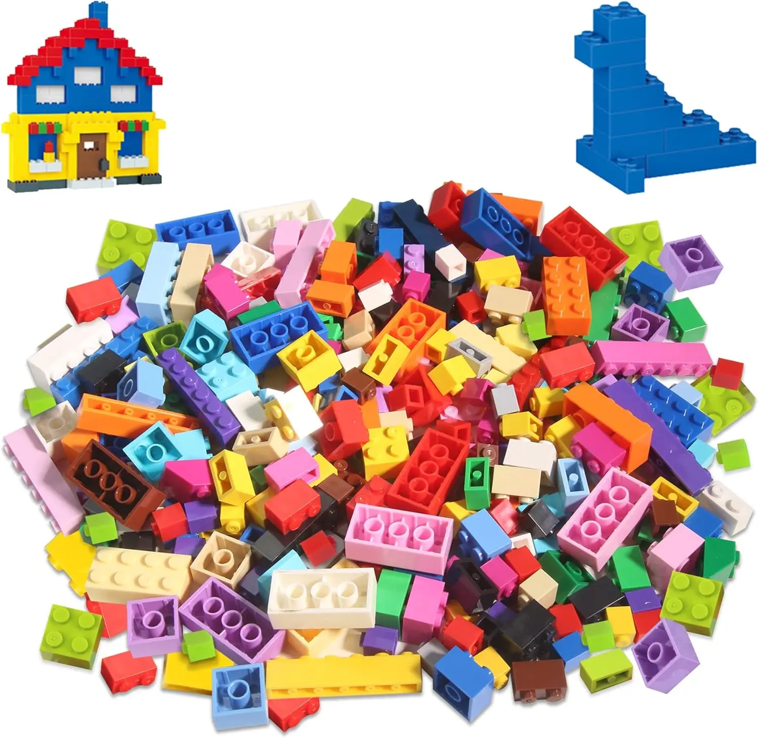 500pcs Building Bricks Set Classic Creative Building Blocks Birthday Compatible with All Major Brands Basic Toys Gift for Kids